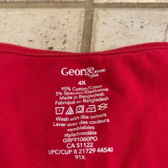 💜 George Women's Red Tank Top Size 4X - Picture 2 of 6